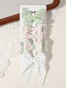 5pcs Glitter Butterfly & Floral Fabric Hair Clips, Soft & Hair-Friendly Alligator Hair Clips - Mixed color - View 10