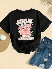 Dam-T-shirts - Svart - Visa 2