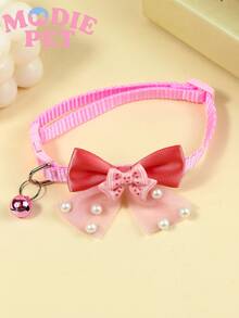 1/3pcs Cute Shiny Bow Bell Collar Suitable For Daily Use For Cats And Dogs - Multicolor - View 10