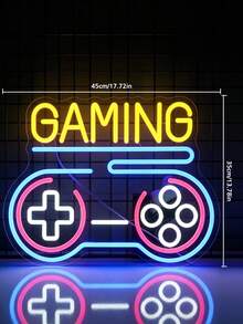 GAMING Neon Game Controller, Light In The Bedroom Game Room Decorated With USB Power-Supply Luminous Signs, Used For Men's Caves, Boys, Girls And Teenagers' Game Theme Birthday Party Decoration, Children's Cool Gamer Gifts. - Multicolor - View 5