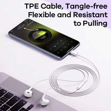 Wired In-Ear Headphones Compatible With Apple Lightning Interface, Wired Earphones With Lightning Connector, Built-In Remote Music Control Wired Earbuds Compatible With IPhone - View 5