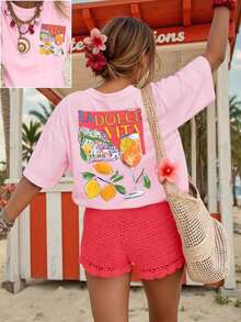 Camiseta de primavera para mujer, ropa de resort, primavera - Rosa 2 - Ver 12