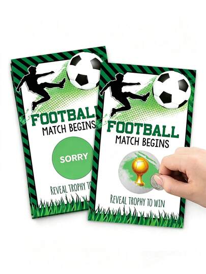 50 Pack Soccer Football Theme Scratch Off Cards Blank Scratch Game Cards Baby Shower Birthday Party Favors Group Classroom Activity Game Supplies For Kids Adults Party Decorations