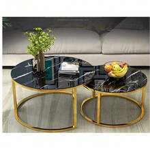 Modern Minimalist Coffee Table, Lightweight Luxury Coffee Table For Home Living Room, Small Size Bedroom Round Side Table For Small Space - Black - View 4