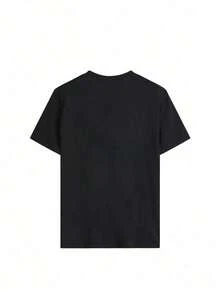 T-Shirt Packs. Single Garment, Not A 3-Piece Set. 1 Piece/Set Of Short-Sleeved T-Shirts Suitable For Streetwear, Daily Outings, Camping, Concerts, Hip-Hop, Rock, And Rap Events. Short-Sleeved, Round Neck With Letter Print, Casual And Loose, Versatile And Fashionable For Everyday Wear For Women. - 黑色 - 查看 3