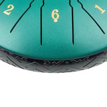 VEVOR Steel Tongue Drum, 16.5cm 11 Notes Rain Drum For Outside Garden, D Major Musical Drums With Music Book & Mallets, Percussion Instrument For Meditation Yoga Beginner Musical Education, Green - Steel Tongue Drum, 6 Inch, 11 Notes, D Major, Green - 查看 6