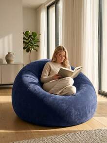 Incredibly Cozy Inflatable Bean Bag Chair With Ergonomic Backrest Design And Skin-Friendly Flocking Surface For Men And Women Portable Lazy Sofa Chair For Reading Relaxing Gaming Breathable Inflatable Sofa For Camping Balcony Garden Outdoor Living. - Multicolor - View 2