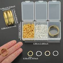 601pcs/Box Includes 5mm Jump Rings And 1pc Ring Sizer, Suitable For Weaving DIY Jewelry Making, Beading Accessories, Fixed Rings, Bracelet & Anklet Connectors, Pendant Necklace Open Rings, Bag Chain Closed Loops, Open Jump Rings, Round Single Rings, Spacer Beads, Keychains And Line End Connectors, Earring Pendant Open Rings And Other Jewelry Accessory Materials - Jump Ring + Ring - View 3