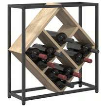 Suporte para garrafas vidaXL Sonoma Oak, 51 x 18 x 52,5 cm - Preto - Ver 3