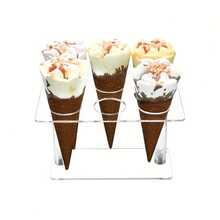 6-Tier Transparent Acrylic Conical Display Stand - Suitable For Ice Cream, Cake, Sushi And Spring Rolls - Durable And Easy To Clean Dessert Food Display Stand, Perfect For Bakery, Restaurant And Party Use - Multicolor - View 3