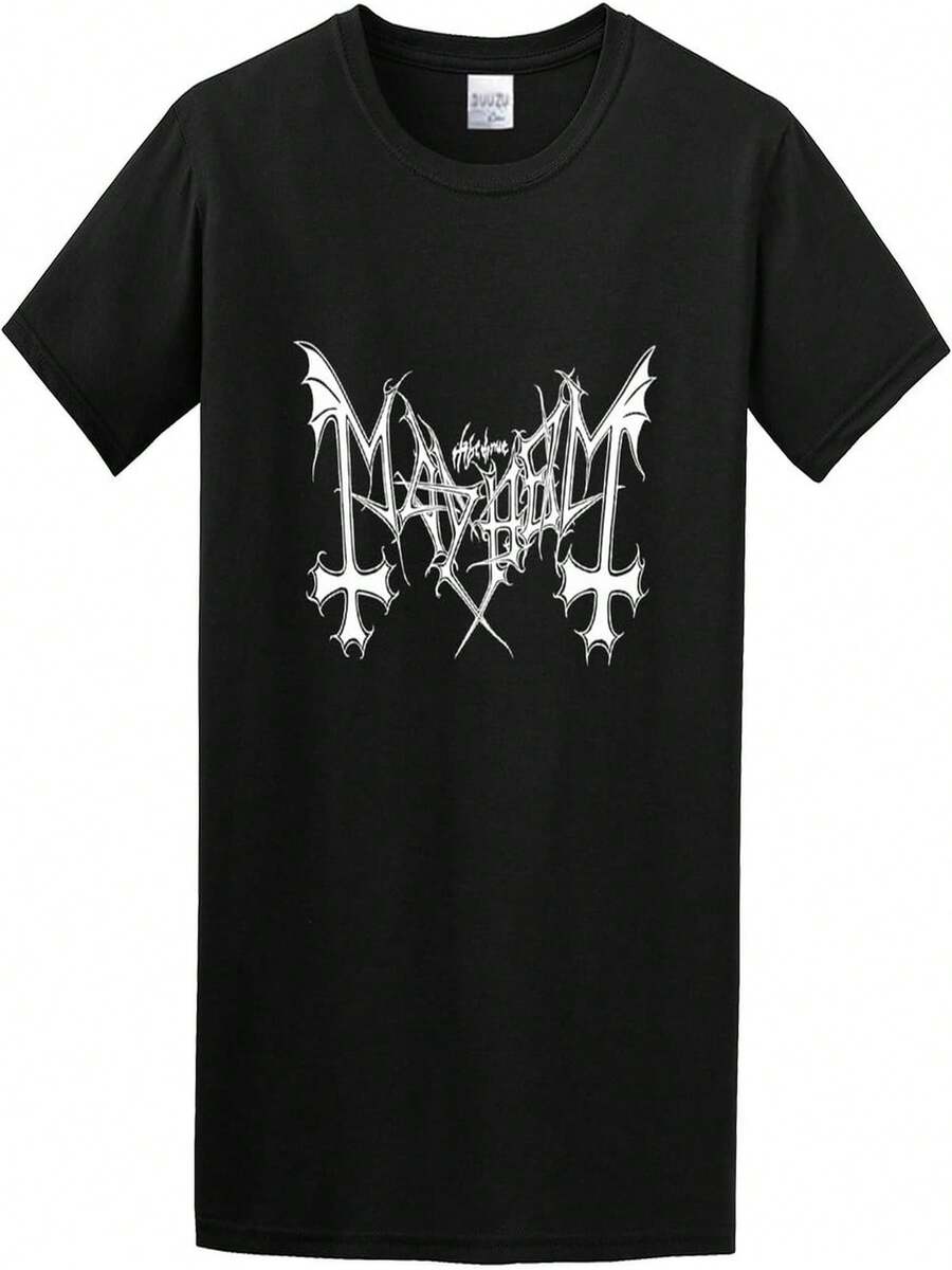 Logotipo desgastado Atmosphere Popularity - Camiseta de cuello redondo con letras en el pecho, color negro - Negro - Ver 1