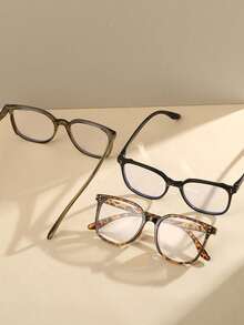 3/1pc Minimalist Square Rivet Neutral Decorative Glasses, Lightweight Plastic Frame With Non-Slip Nose Pads, Face-Shaping Accessory, Suitable For Outdoor, Travel, Work, Summer Celebration Gift - Multicolor 1 - View 7