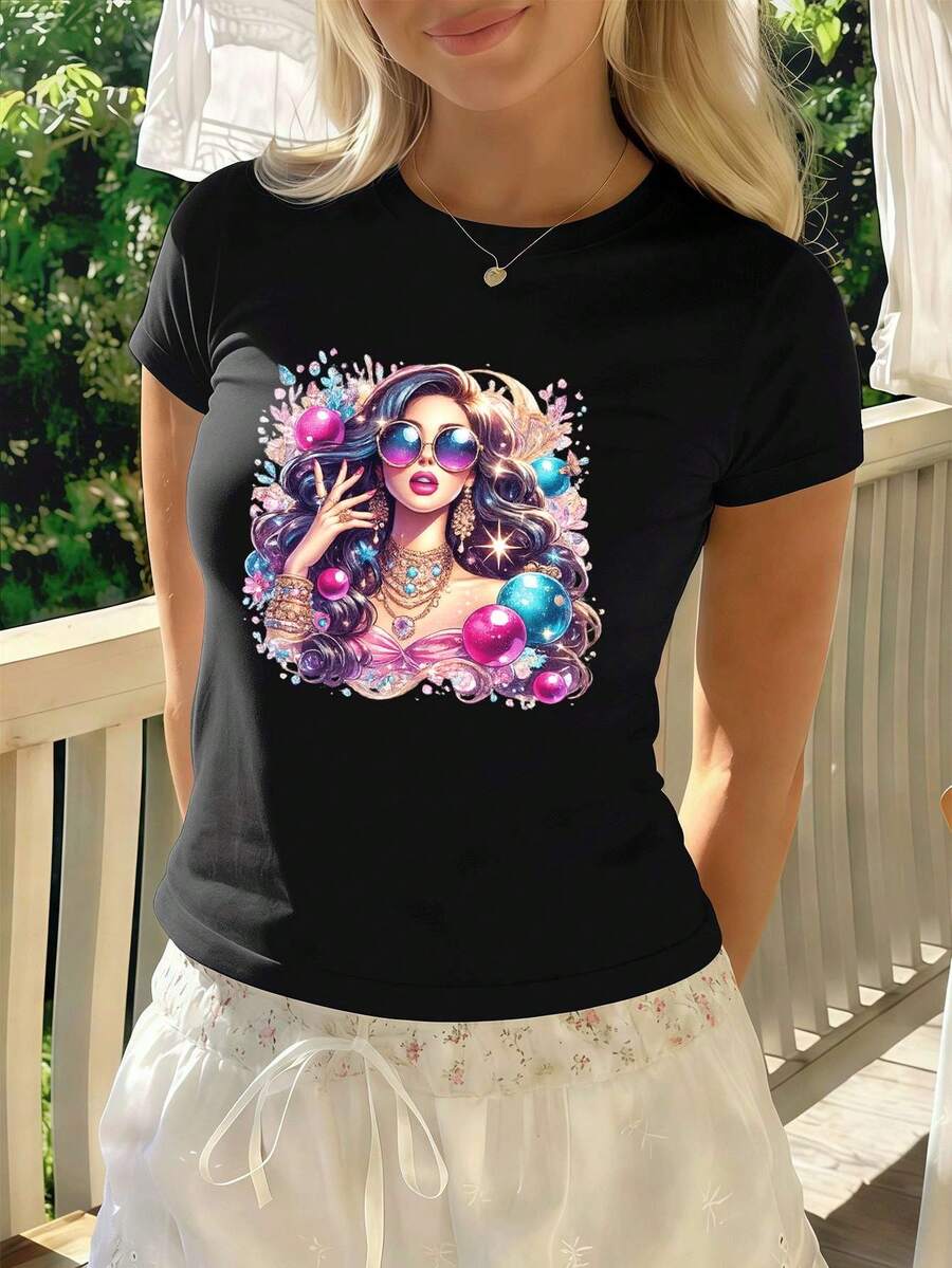 Women T-Shirts - Black - View 1