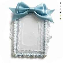 Nuevo soporte para sesión fotográfica de encaje dulce, diseño estético, Protector de tarjetas de identificación con volantes y lazo, funda transparente para tarjetas de moda coreana - Blanco - Ver 5