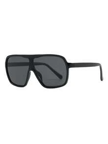 1 Pair Men's Large Frame Rimless Glasses, Suitable For Cycling, Beach, Music Festival, Fishing - Glossy Black/Grey - View 2