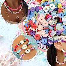 1840pcs 6-Set Polymer Clay Disc Beads Kit, Solid Color Flat Round Clay Slices With Spacer Beads, Assorted Color Palettes Loose Beads, Bulk Preppy Beading Supplies For Friendship Bracelet Necklace Earring Making, Daily Stackable Jewelry & Handmade DIY Craft Projects - A - View 3