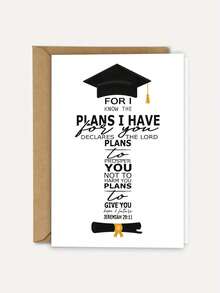 1pc Christian Graduation Greeting Card With Envelope - Bible Verse Graduation Card - Inspiring Gift For Family, Friends, Classmates, Blank Inside For Writing - Multiple Styles - View 5