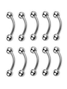 2-10 chiếc khuyên mũi/môi/tai hình cầu cong bằng thép không gỉ 3mm. - Móng chân mày - Xem 4