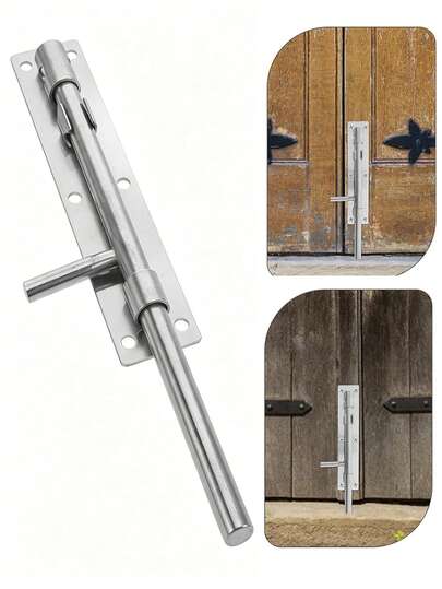 Cerrojo pesado de aproximadamente 26 cm (10 pulgadas), cerrojo de acero inoxidable adecuado para vallas de madera/cobertizos/patios/puertas de granero y vallas de vinilo