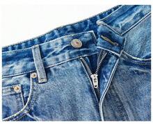 Women's Blue Denim Bermuda Shorts Loose Fit Straight Leg Mid Length Casual Summer Shorts - High Definition Blue - View 6