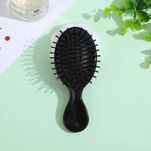 2 piezas Cepillo ovalado neutro para pulir el cabello con cerdas suaves para mejorar la salud del cabello - Negro - Ver 7