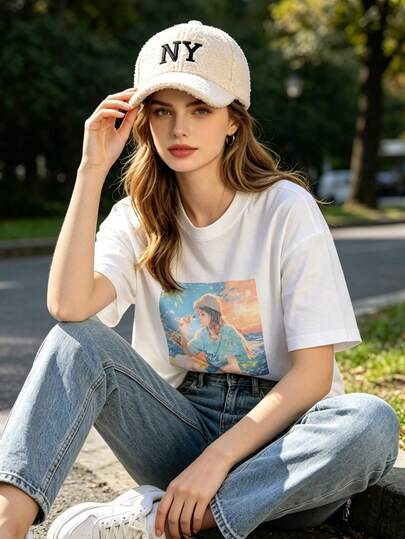 1PC Unisex Women Men Baseball Cap, Stylish New York Embroidered Teddy Fleece Baseball Cap, Suitable For Casual Wear, Summer Essentials Holiday Beach Vacation Hat