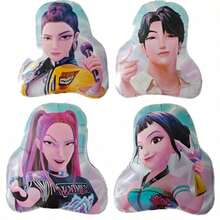 Mesuca K-Pop Girl Group Style Cartoon Aluminum Foil Balloon Set, Colorful Holographic Material Shaped Balloons, Birthday Cheering Party Photo Decor Balloons - Multicolor - View 12