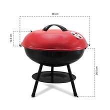 ANDROMEDA INC Portable Charcoal Grill, Stainless Steel, Red - A - View 7