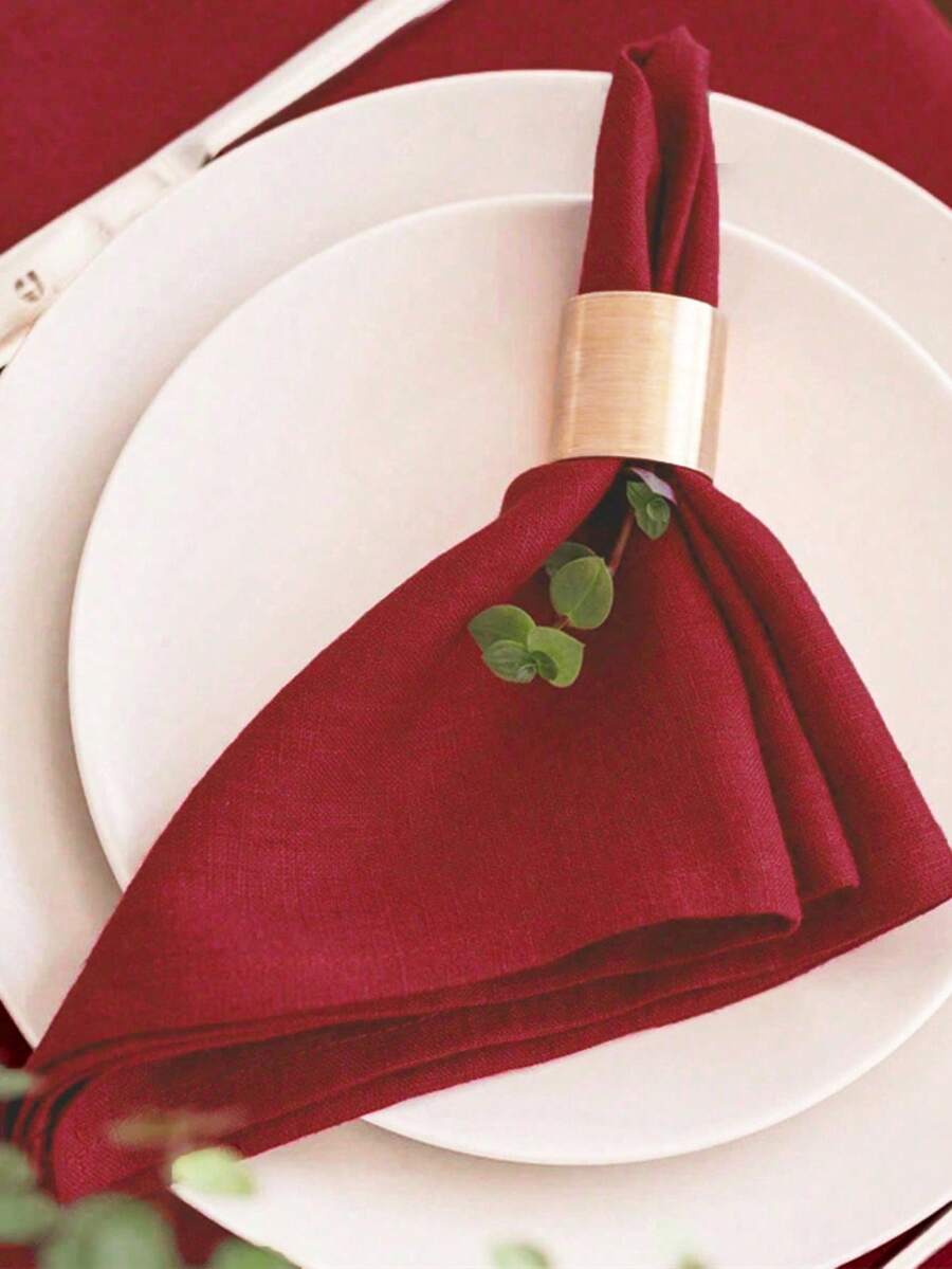 2/6/12pcs Wine Red Napkins, Solid Color, Skin-Friendly, Absorbent, Suitable For Restaurant, Home, Banquet, Holiday Party Decoration, Breathable, Lightweight