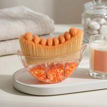 1pc Soft Baby Body Care Brush, Silicone Massage Brush For Newborn Gentle Cleaning, Effective Cradle Cap Removal, Sensitive Skin Friendly, Easy To Clean With No Residue - Multicolor - View 3
