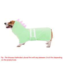 1 pieza Bata de baño con diseño de dinosaurio lindo para mascotas, de secado rápido y súper absorbente, disponible en múltiples tallas para perros pequeños, medianos y grandes, con correa ajustable, apta para uso diario en el hogar, disponible en varios colores - Multicolor - Ver 20