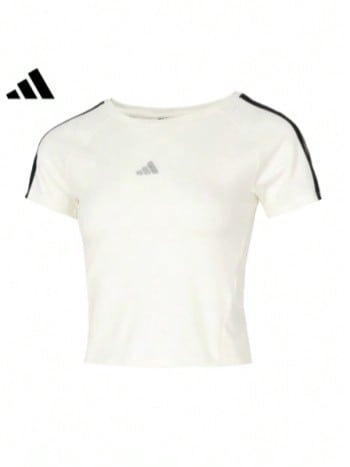 Adidas Áo thun nữ dáng ôm, cổ tròn, tay ngắn