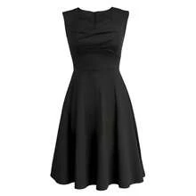 Vestido vintage nuevo vestido de fiesta sexy sin mangas con vuelo grande para mujer S-3XL - Naranja - Ver 2