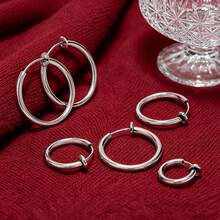 6 chiếc phụ kiện khuyên tai vòng bằng thép không gỉ 304 mạ vàng 18K, khuyên tai vòng mỏng không gây dị ứng, dụng cụ tự làm khuyên tai thủ công. - bông tai - Xem 1