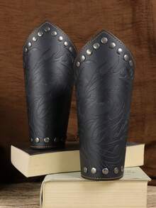 Bộ 2 miếng bảo vệ cánh tay bằng da PU dập nổi hình rồng thời Trung cổ Viking, trang phục LARP thời Phục Hưng, thích hợp cho Cosplay, Lễ hội thời Phục Hưng và Halloween. - A - Xem 7