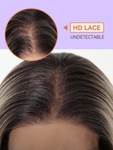 24 Inch 13*6 Ombre Blonde Long Straight Synthetic Lace Front Wig, High Temperature Resistant Fiber, Natural Hairline, Glueless, Suitable For Daily, Office, School, Date, Birthday, Halloween, Christmas, Thanksgiving, Music Festival, Y2K Aesthetic, Gift For Girlfriend, Sister, Mom, Fashion Wig - Blonde Ombre - View 11