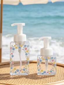 Refillable Transparent Foam Hand Wash Dispenser Bottle With Floral Design, Suitable For Bathroom To Dispense Hand Wash, Face Wash, Body Wash, Shampoo And Skincare Products - Ideal For Bathroom, Kitchen, Sink - Great For Hand Wash, Body Wash, Lotion - Creative Lotion Bottle, Lotion Dispenser, Dispenser, Bathroom - Multicolor - View 8
