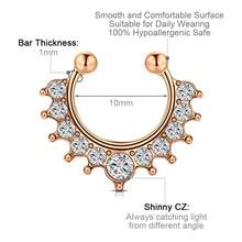 Bộ 3 chiếc khuyên mũi giả 18Gauge 8mm 10mm, khuyên septum giả xỏ lỗ, khuyên mũi kẹp không cần xỏ lỗ, vòng tròn bằng thép không gỉ 316L, đá CZ, bạc, vàng, vàng hồng, không cần xỏ lỗ, dành cho nữ đeo hàng ngày. - Nhẫn mũi giả - Xem 3