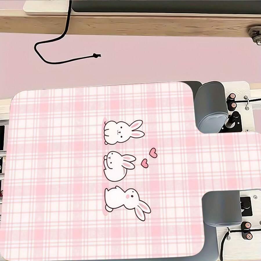 1pc 39*22inch Yoga Mat, Plaid Rabbit Pattern, Non-Slip Wear-Resistant Thickened Fitness Mat, Home/Professional Beginner Yoga/Pilates Training Mat, Multiple Styles Available - Multicolor - View 1