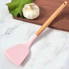 Utensilios de cocina de silicona, espátula, raspador de cocina, pala ancha para Pizza, herramienta de cocina antiadherente, accesorios de cocina - Rosa - Ver 13