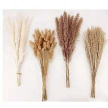 58Pcs Pampas Grass For Floor Vase,17" Natural Fluffy Dried Pampas Grass Stems,Boho Pampas For Wedding, Home Decor - B-58 PCS - View 3