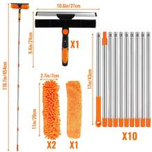 Telescopic Extendable Window Cleaner Equipment Glass Cleaning 4.5m Squeegee - Multicolor - View 12