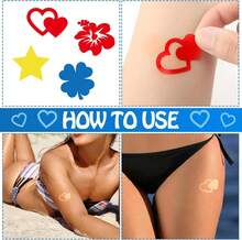 Leinuosen 600 Pieces Tanning Sunbathing Stickers Self Adhesive Body Decals For Perforated Tanning Bed Stickers Removable Mermaid Butterfly Dolphin Lightning Feet Decals, 30 Styles - White - View 2