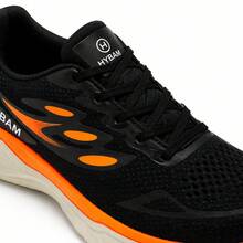 Men's Athletic Shoes For Gym And Running Fitness Men's Gym Shoes Promotion Style, Comfort And Performance At An Affordable Price Simple Athletic Lace-Up - 黑色/橙色 - 查看 4