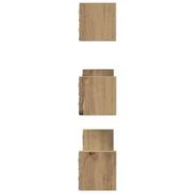 Prateleiras de parede vidaXL, conjunto de 3, carvalho artesanal, aglomerado. - Preto - Ver 4