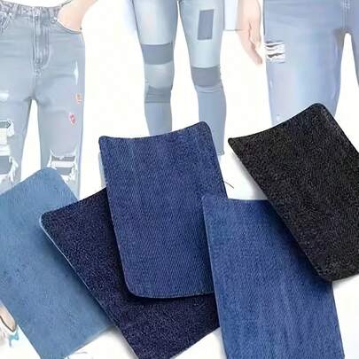 Miếng vá denim nhiều màu, tự dính, không cần may, có thể giặt được, dùng để sửa chữa quần jean, quần áo, đầu gối/khuỷu tay, chống mài mòn, phụ kiện trang trí DIY cho áo khoác, quần, túi xách.