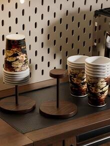 Creative Round Cup Holder, Retro Hat Rack, Suitable For Storing Disposable Paper Cups On Counters And Desktops, As Well As Outdoor Utensils, Commercial Countertop Desktop Storage Rack, Outdoor Utensil Storage Rack - Multicolor - View 3