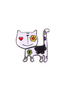 1pc Cartoon Enamel Cat Brooch, Alloy Drip Oil Animal Lapel Pin, Fashion Accessory For Women - Multicolor - View 13