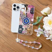 Convenient Short Lanyard Phone Case, Transparent Sun & Moon Pattern, Lightweight Shockproof TPU Protective Cover For IPhone 11/12/13/14/15/16/17 Pro Max, Suitable As Birthday And Christmas Gift For Couples, Daughters, Girlfriends, Teenagers - Multicolor - View 2