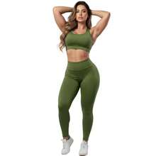 Combo Of 4 Sets Of Leggings, Gym Workout, Supplex Top And Pants A01 Plain - ĐEN-XÁM-XANH LÁ CÂY-MOUSSE - Xem 7